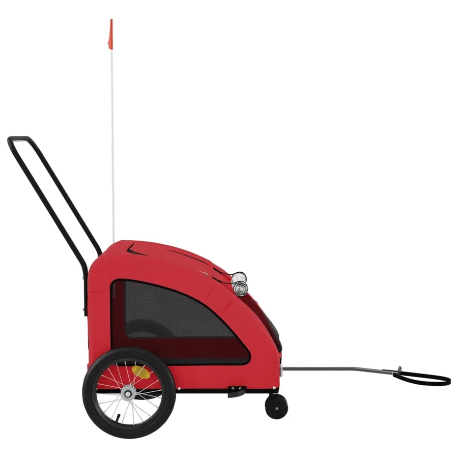 Remorque de vélo pour animaux de compagnie rouge - 6