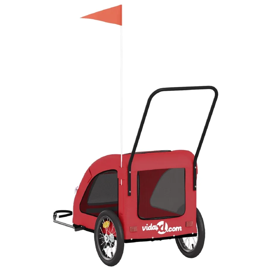 Remorque de vélo pour animaux de compagnie rouge - 8