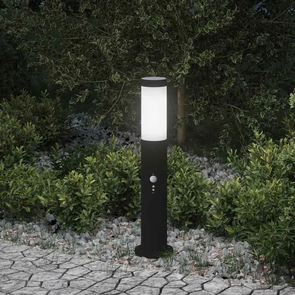 Borne lumineuse avec détecteur 50 cm en acier inoxydable IP44