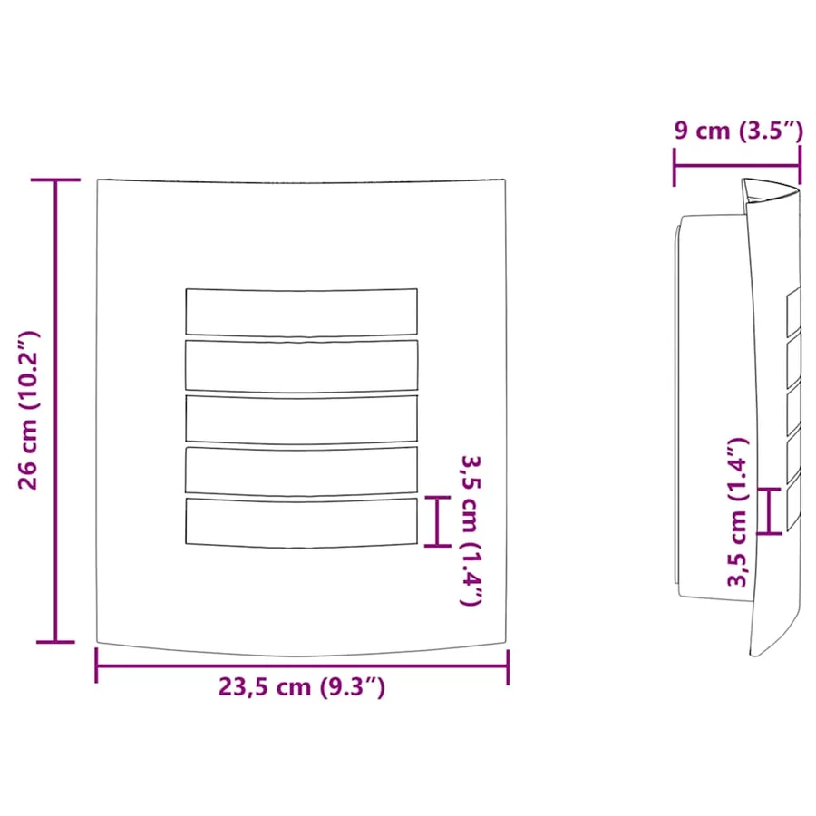 Applique Murale Extérieure 2 pcs Noir 23.5 x 9 x 26 cm - 12