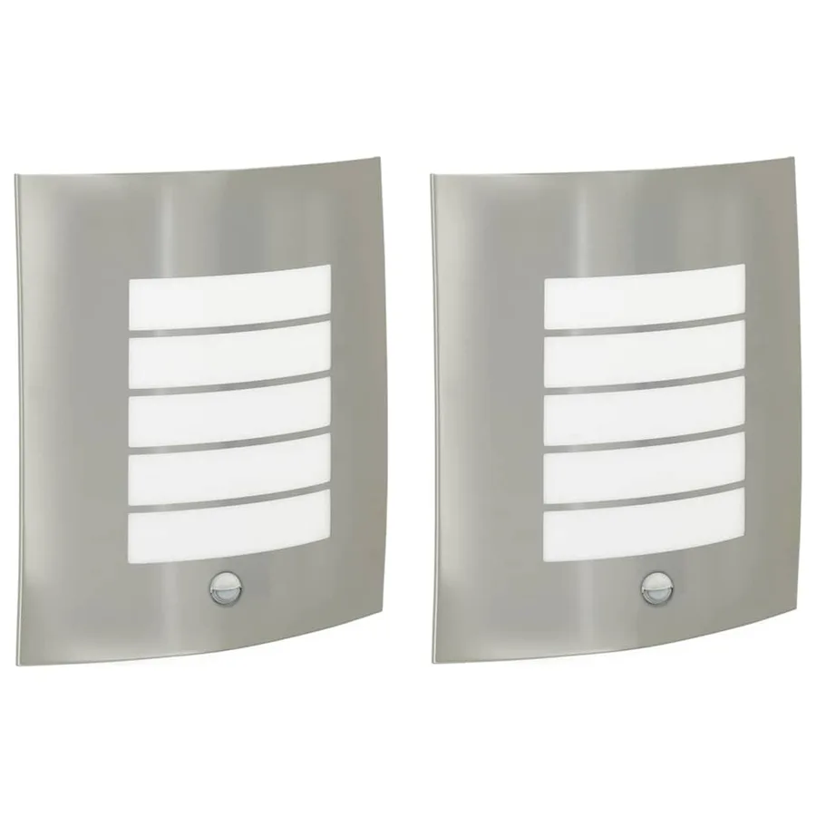 Applique Murale Extérieure 2 pcs Argenté 23.5 x 9 x 26 cm - 2