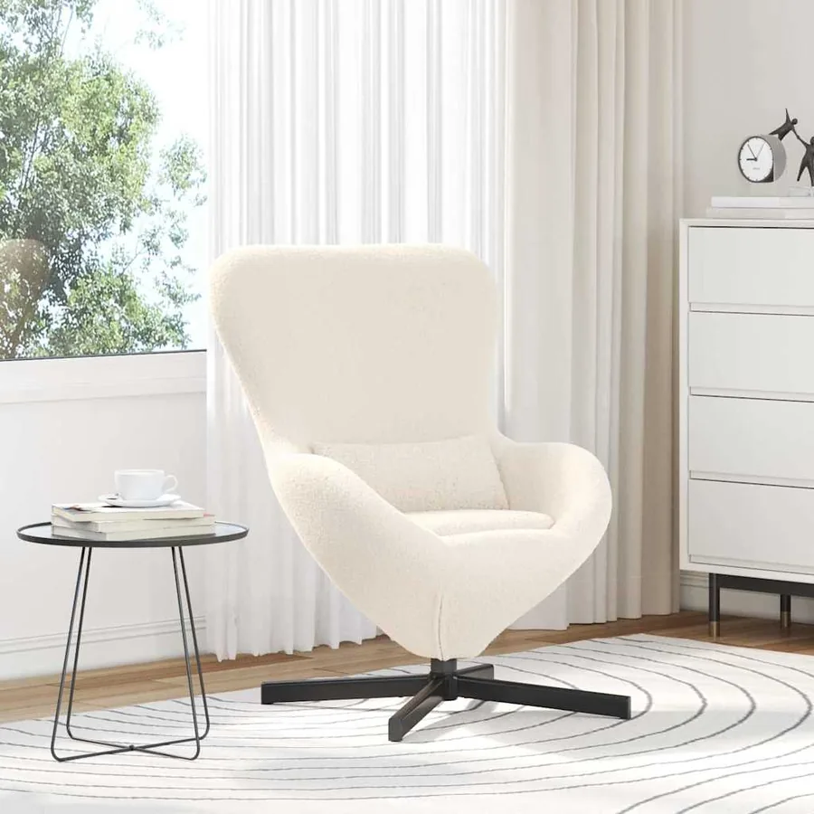 Fauteuil œuf Crème 63 x 73 x 90 cm tissu