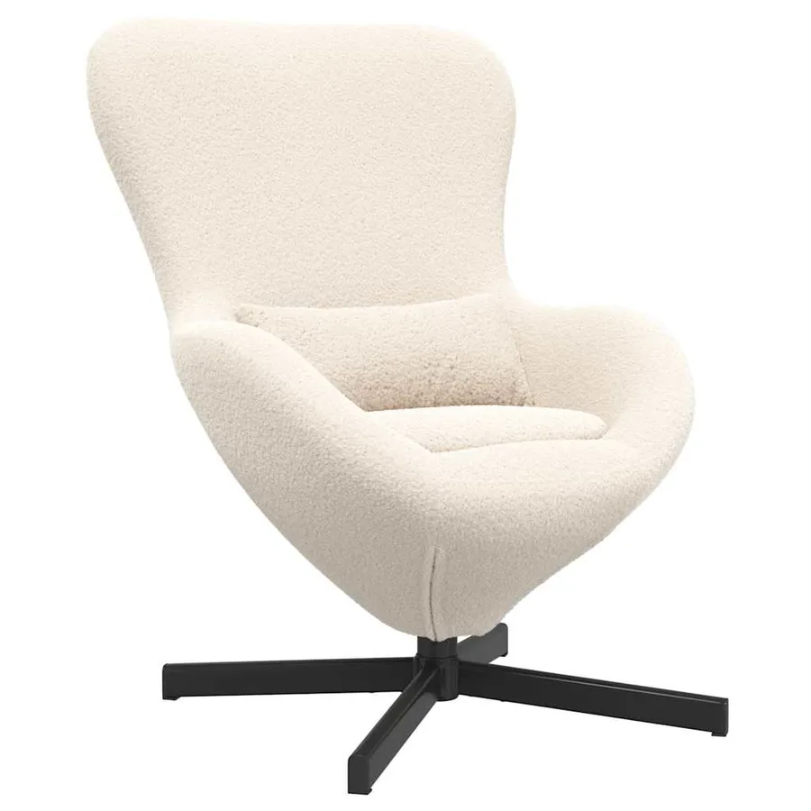Fauteuil œuf Crème 63 x 73 x 90 cm tissu - 2