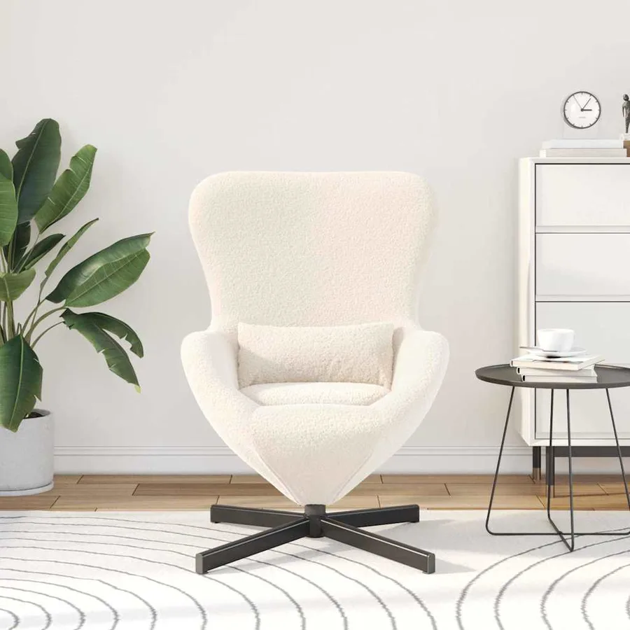 Fauteuil œuf Crème 63 x 73 x 90 cm tissu - 3