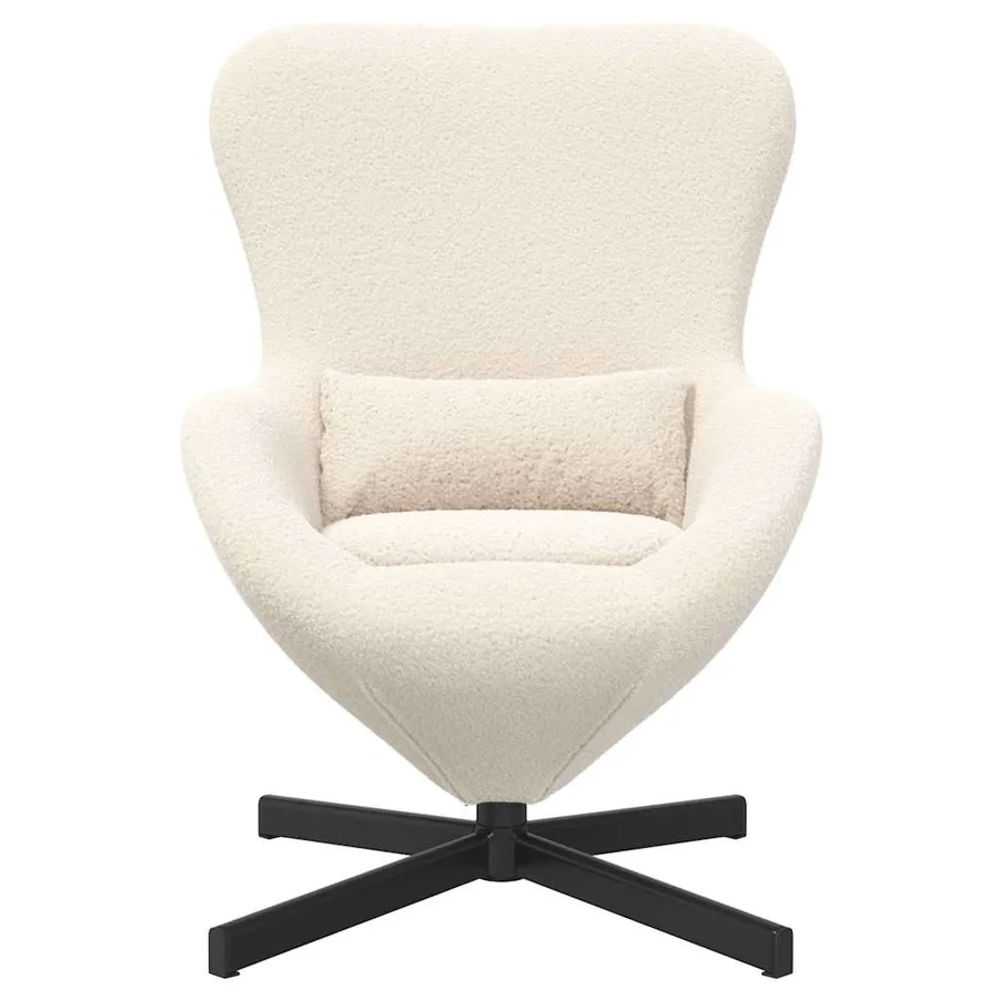 Fauteuil œuf Crème 63 x 73 x 90 cm tissu - 4