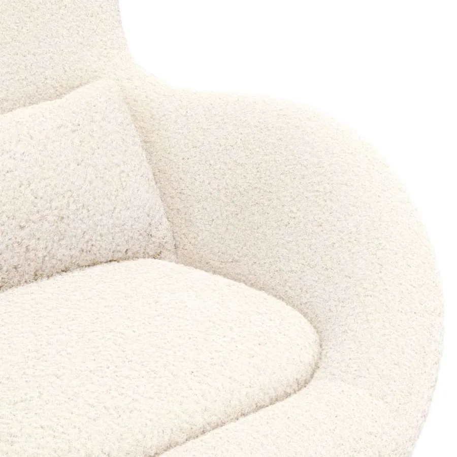 Fauteuil œuf Crème 63 x 73 x 90 cm tissu - 7