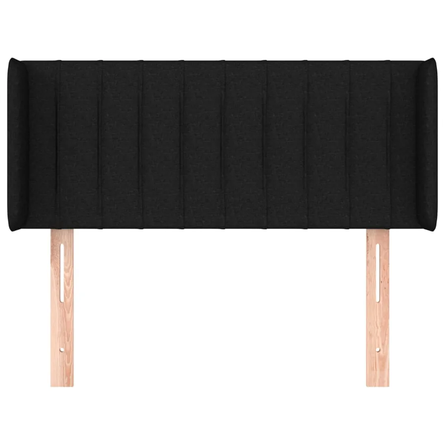Tête de lit avec oreilles Noir 83x16x78/88 cm Tissu - 3