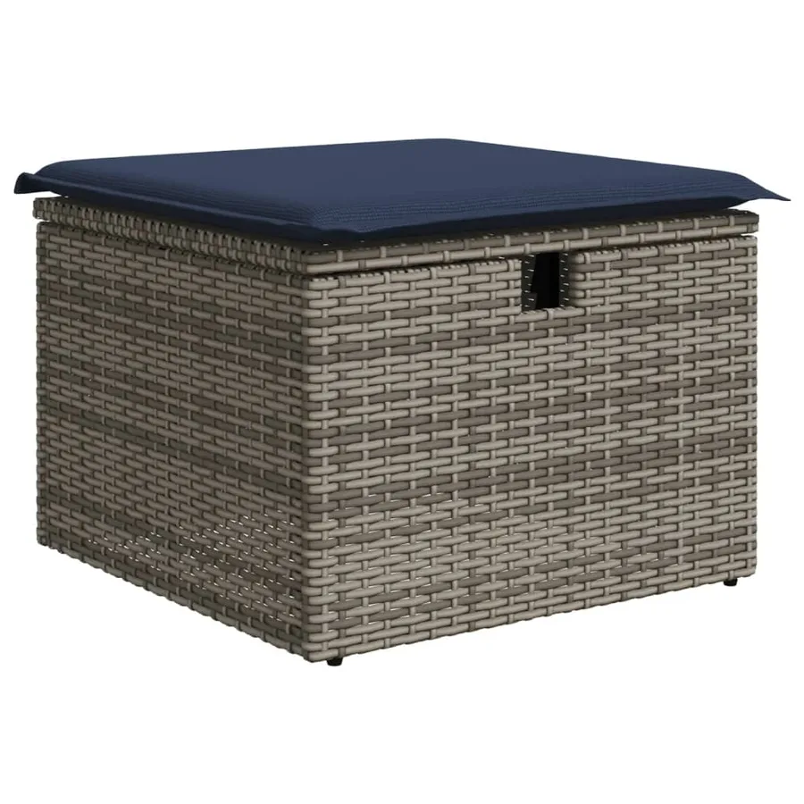 Ensemble de canapé de jardin 6 pcs avec coussins gris résine tressée - 6