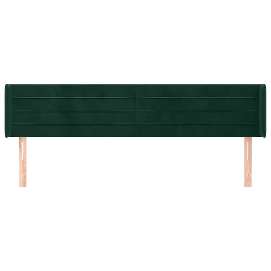 Tête de lit avec oreilles Vert foncé 203x16x78/88 cm Velours - 3