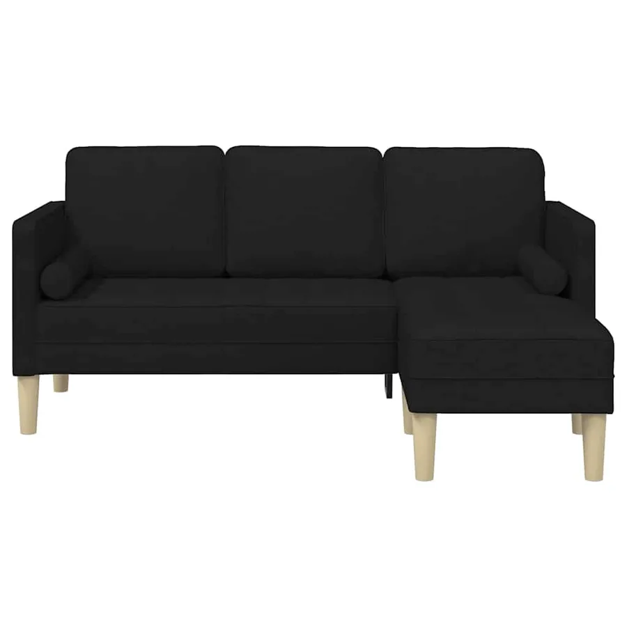 Ensemble de Canapés avec coussin Noir Polyester - 4