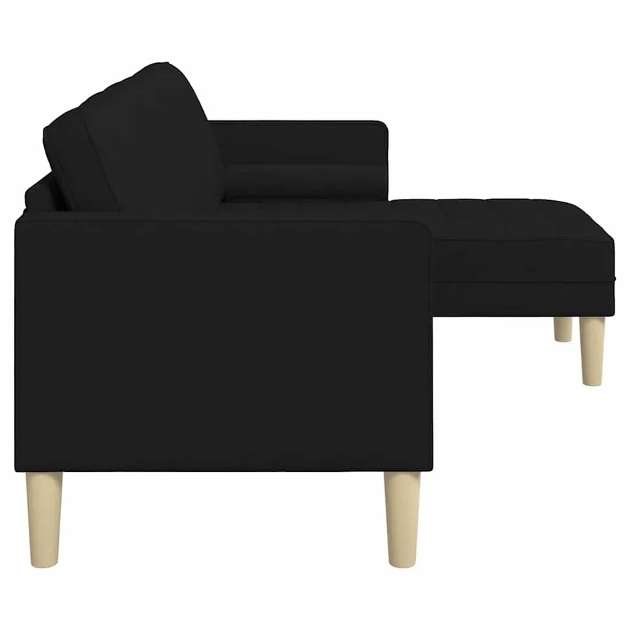 Ensemble de Canapés avec coussin Noir Polyester - 5