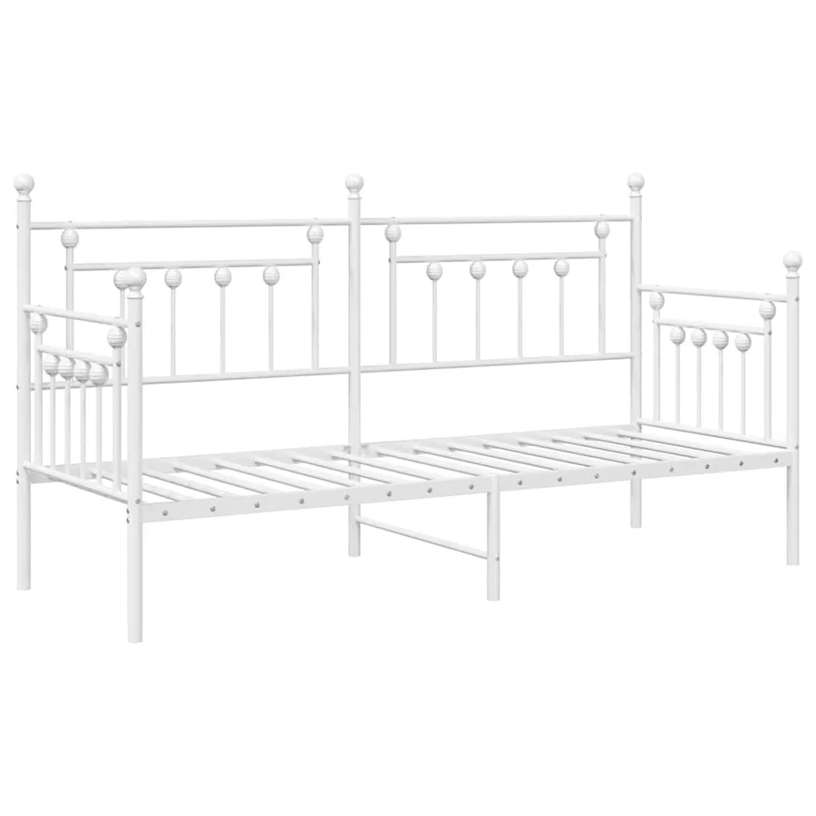 Cadre de lit de jour Blanc 80 x 200 cm Acier - 4