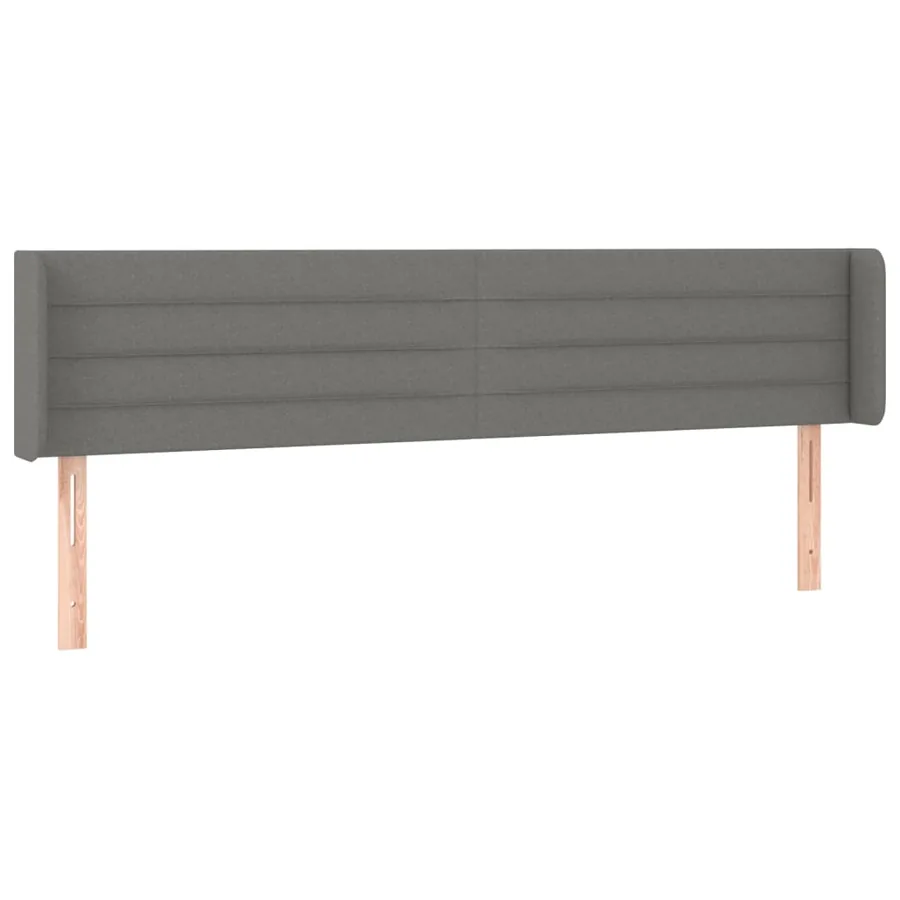 Tête de lit avec oreilles Gris foncé 183x16x78/88 cm Tissu - 2