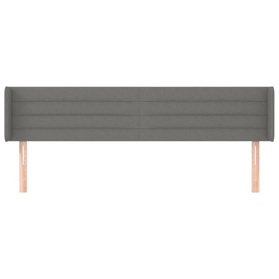Tête de lit avec oreilles Gris foncé 183x16x78/88 cm Tissu - 3