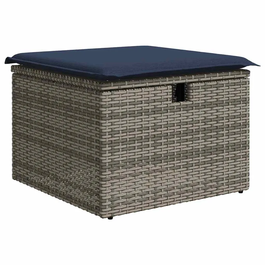Ensemble de canapé de jardin 6 pcs avec coussins gris résine tressée - 5