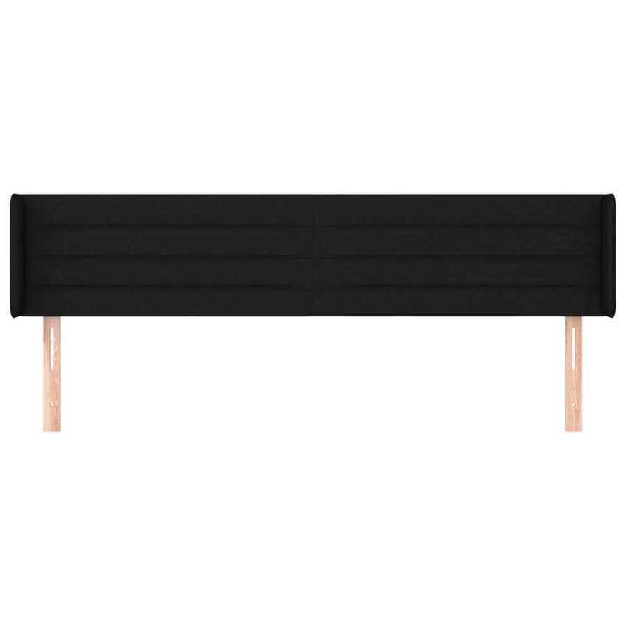 Tête de lit avec oreilles Noir 163x16x78/88 cm Tissu - 3
