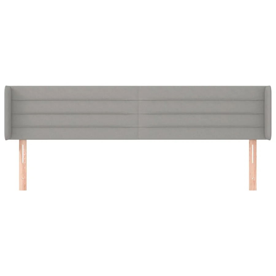 Tête de lit avec oreilles Gris clair 163x16x78/88 cm Tissu - 3