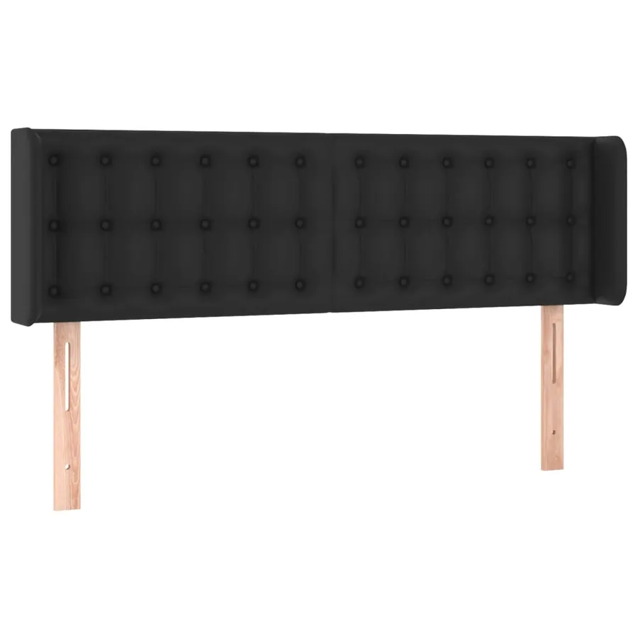 Tête de lit avec oreilles Noir 147x16x78/88 cm Similicuir - 2