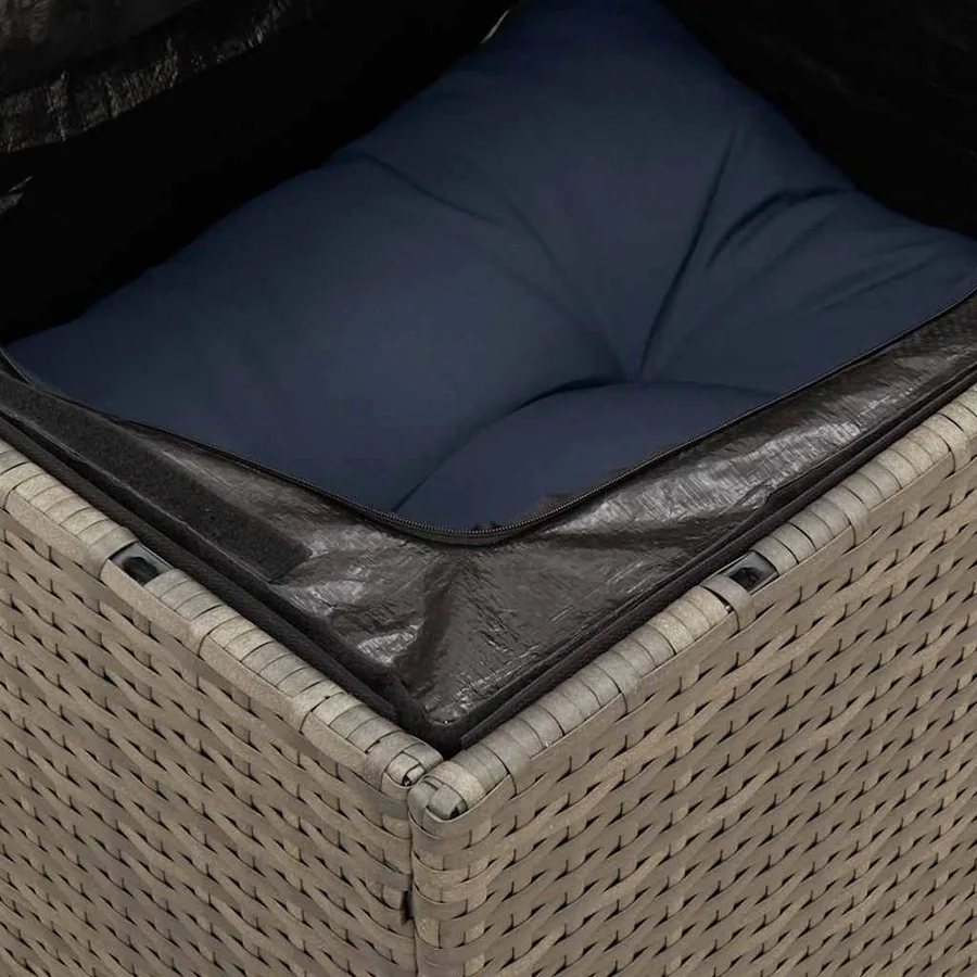 Ensemble de canapé de jardin 6 pcs avec coussins gris résine tressée - 8