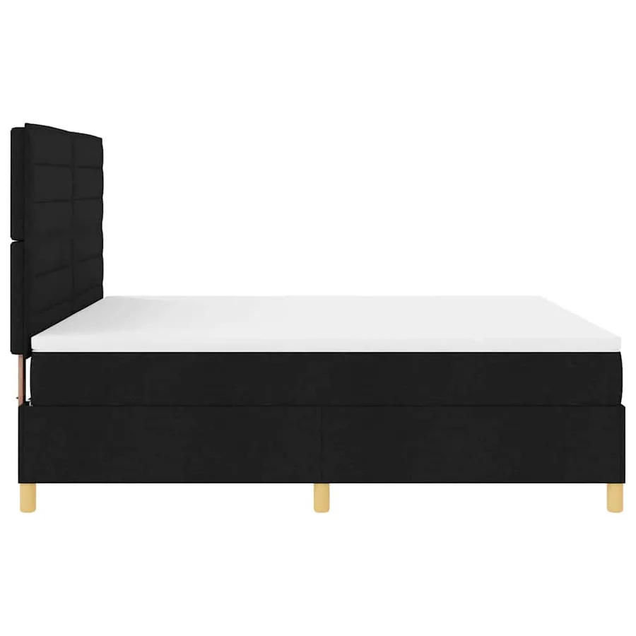 Lit à ressort LED avec matelas Noir 180 x 200 cm tissu - 9
