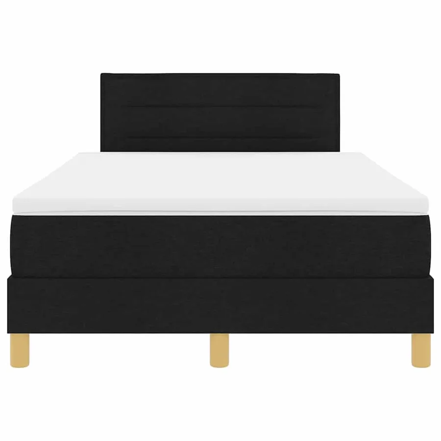 Lit à ressorts avec coussin Noir 120 x 190 cm tissu - 7