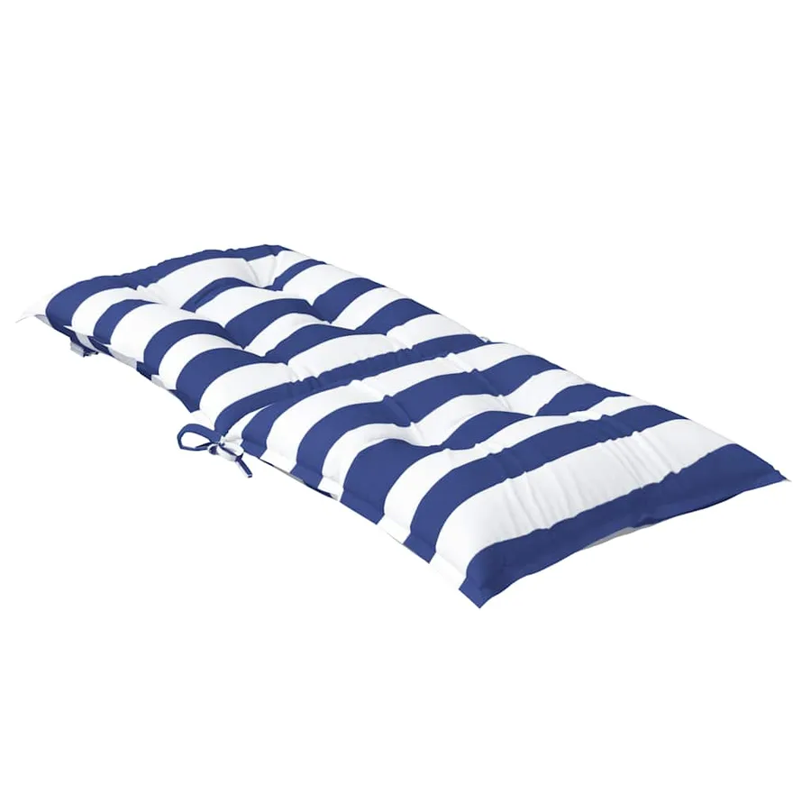 Coussins de chaise à dossier bas lot de 2 rayures bleu/blanc - 5
