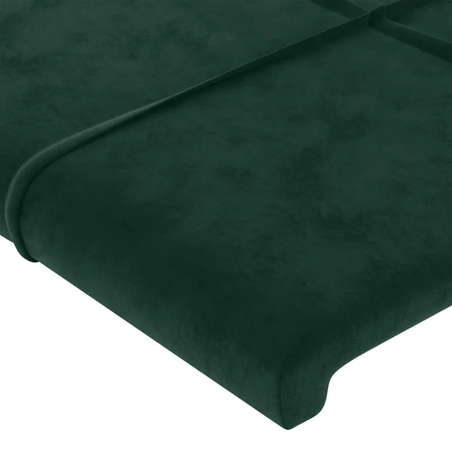 Tête de lit avec oreilles Vert foncé 93x16x78/88 cm Velours - 5