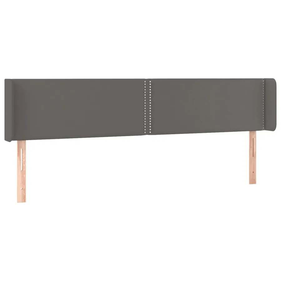 Tête de lit avec oreilles Gris 183x16x78/88 cm Similicuir - 2