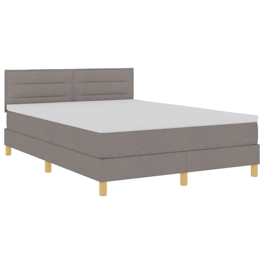 Lit à ressorts avec coussin Taupe 140 x 200 cm tissu - 4
