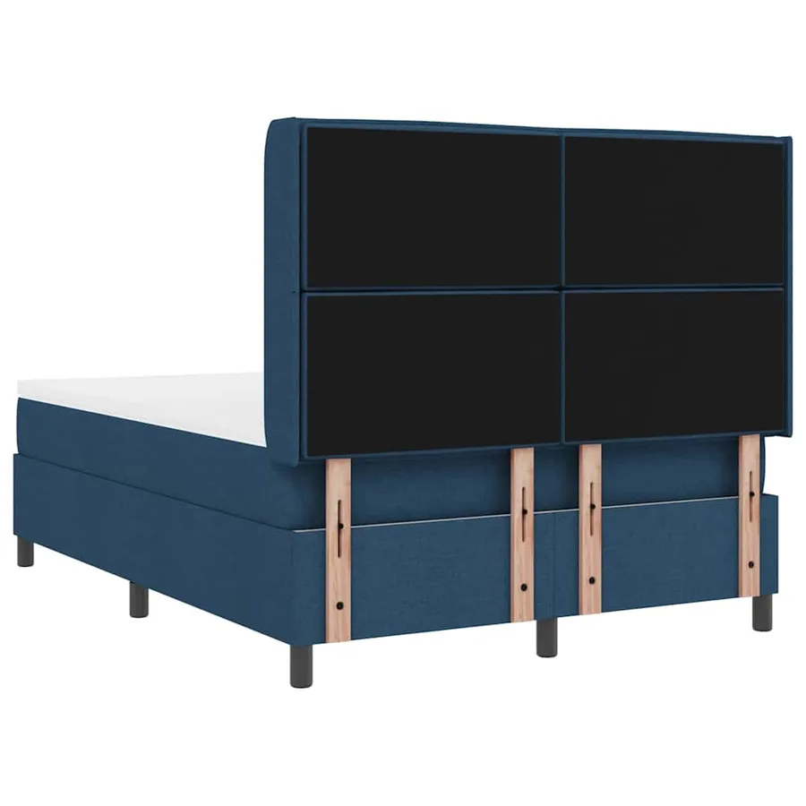 Lit à ressorts avec matelas Bleu 200 x 160 cm tissu - 9