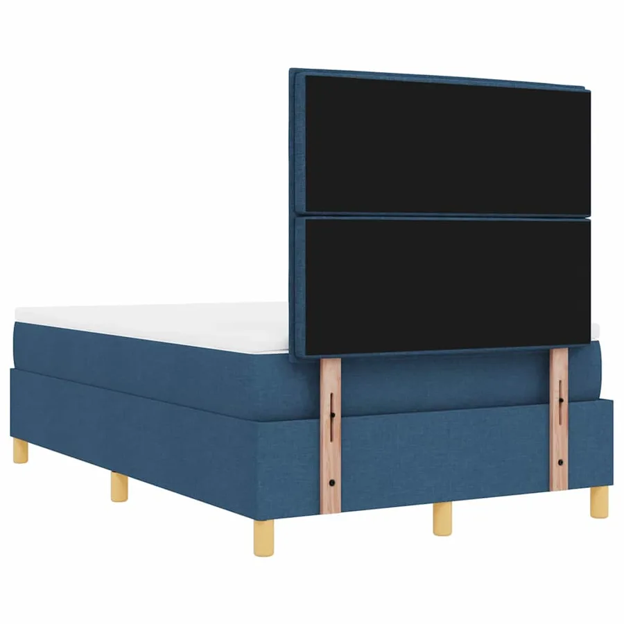 Lit à ressorts avec coussin Bleu 190 x 120 cm tissu - 8