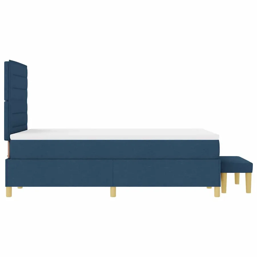 Lit à ressorts avec coussin Bleu 190 x 120 cm tissu - 9