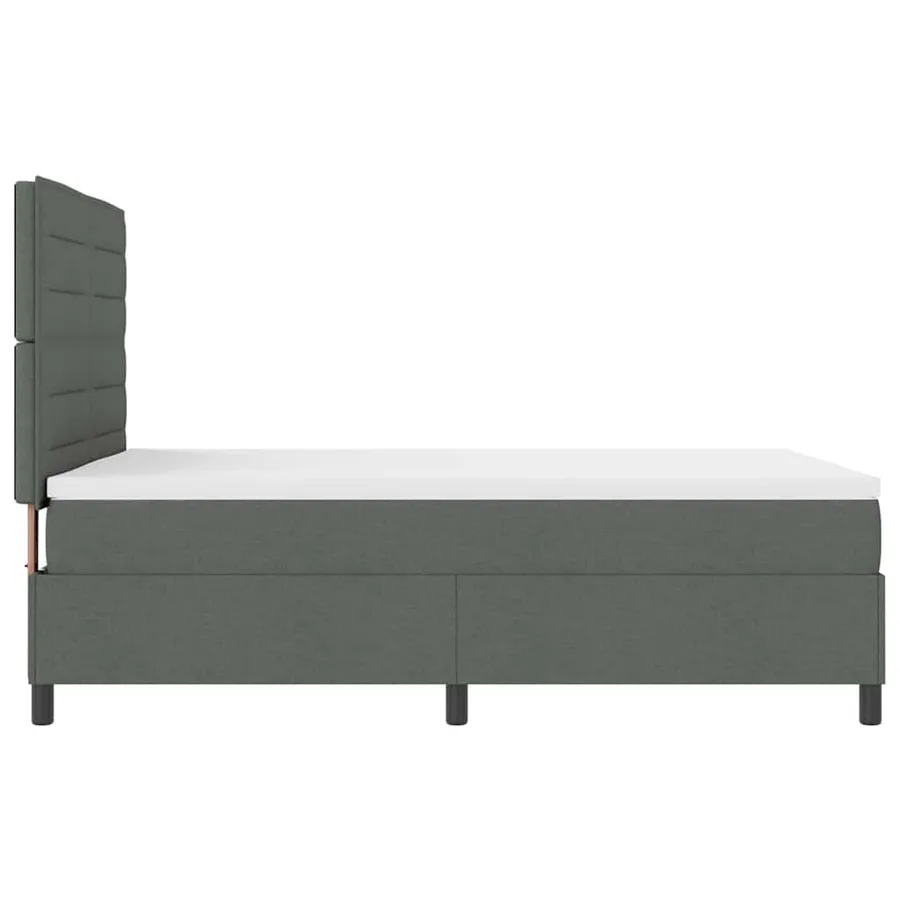 Lit à ressorts avec matelas Gris foncé 140 x 200 cm tissu - 9