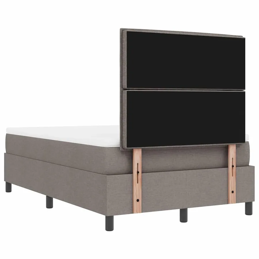 Lit à ressorts avec tête de lit Taupe 120 x 200 cm tissu - 10