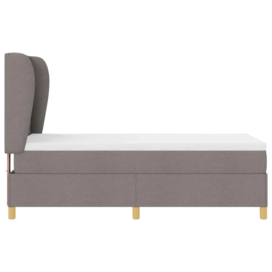 Lit à ressorts avec matelas Taupe 200 x 100 cm tissu - 7
