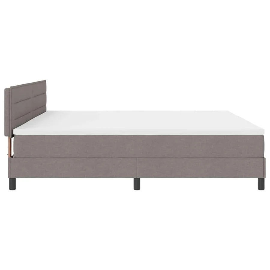 Lit à ressorts avec matelas avec LED Taupe 200 x 200 cm tissu - 9