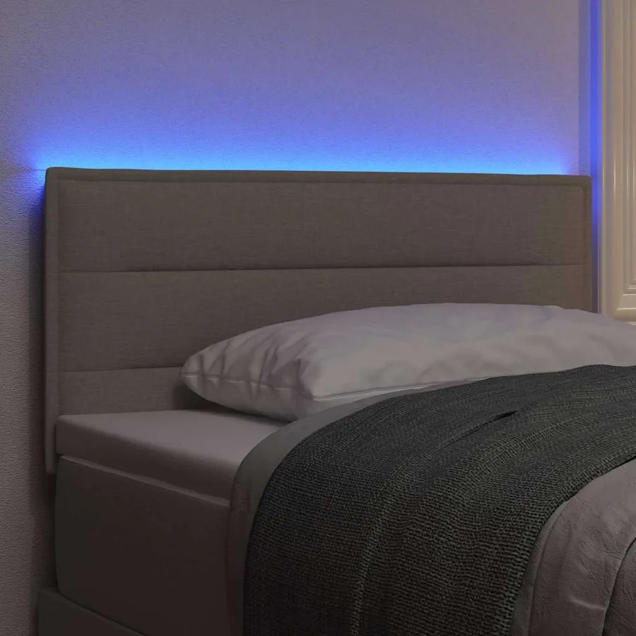Tête de lit LED avec bandes LED Taupe 80 cm tissu - 4