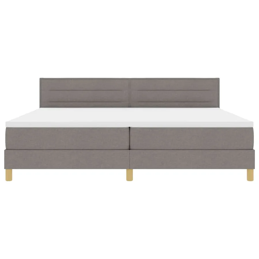 Lit à ressorts avec coussin Taupe 200 x 200 cm tissu - 7