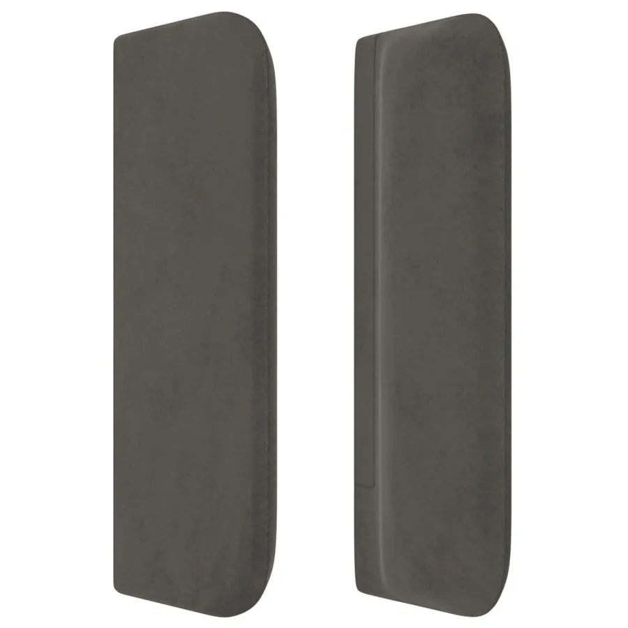 Tête de lit avec oreilles Gris foncé 183x16x78/88 cm Velours - 4