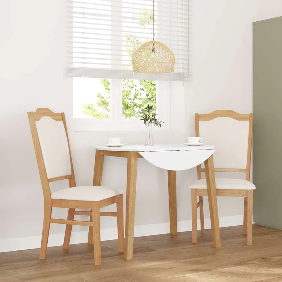 Chaises de salle à manger avec coussins (2 pcs) bois massif caoutchouc