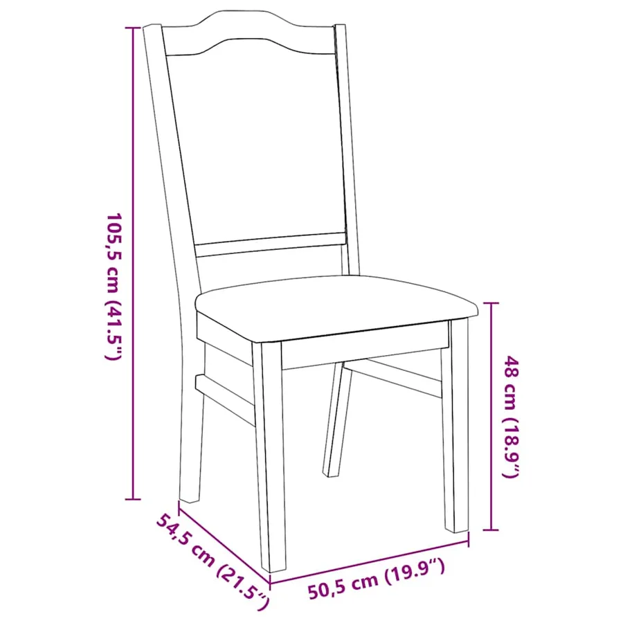 Chaises de salle à manger avec coussins (2 pcs) bois massif caoutchouc - 11