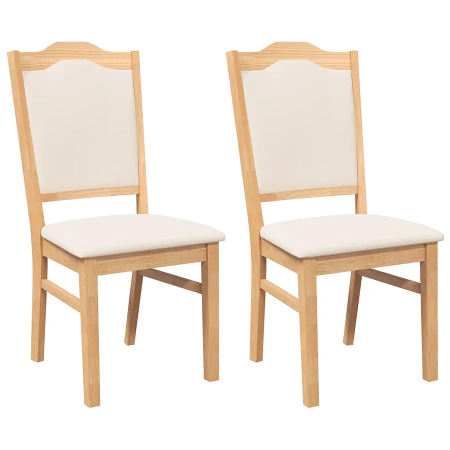Chaises de salle à manger avec coussins (2 pcs) bois massif caoutchouc - 2