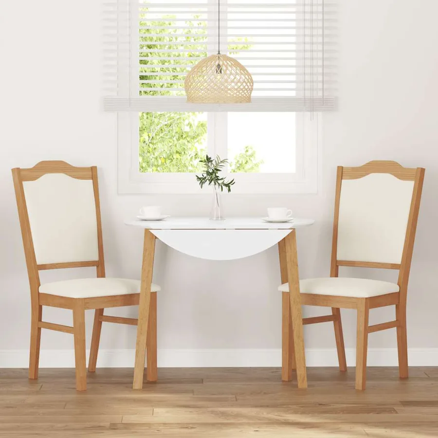 Chaises de salle à manger avec coussins (2 pcs) bois massif caoutchouc - 3