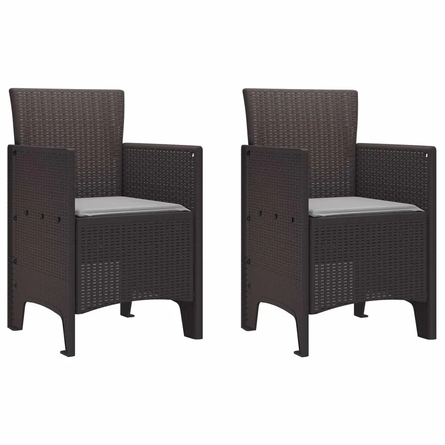 Chaise de jardin 2 pcs Marron Polypropylène