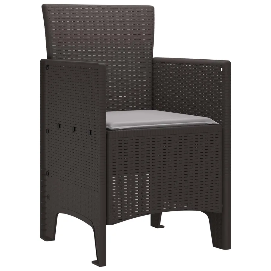 Chaise de jardin 2 pcs Marron Polypropylène - 2