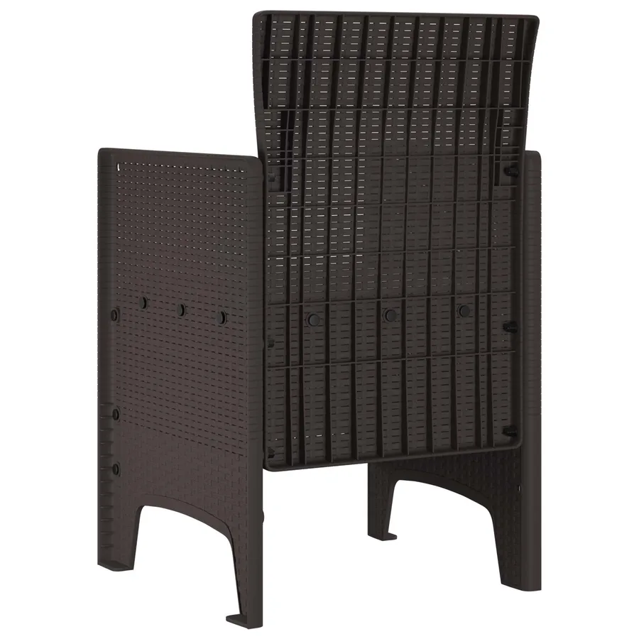 Chaise de jardin 2 pcs Marron Polypropylène - 5