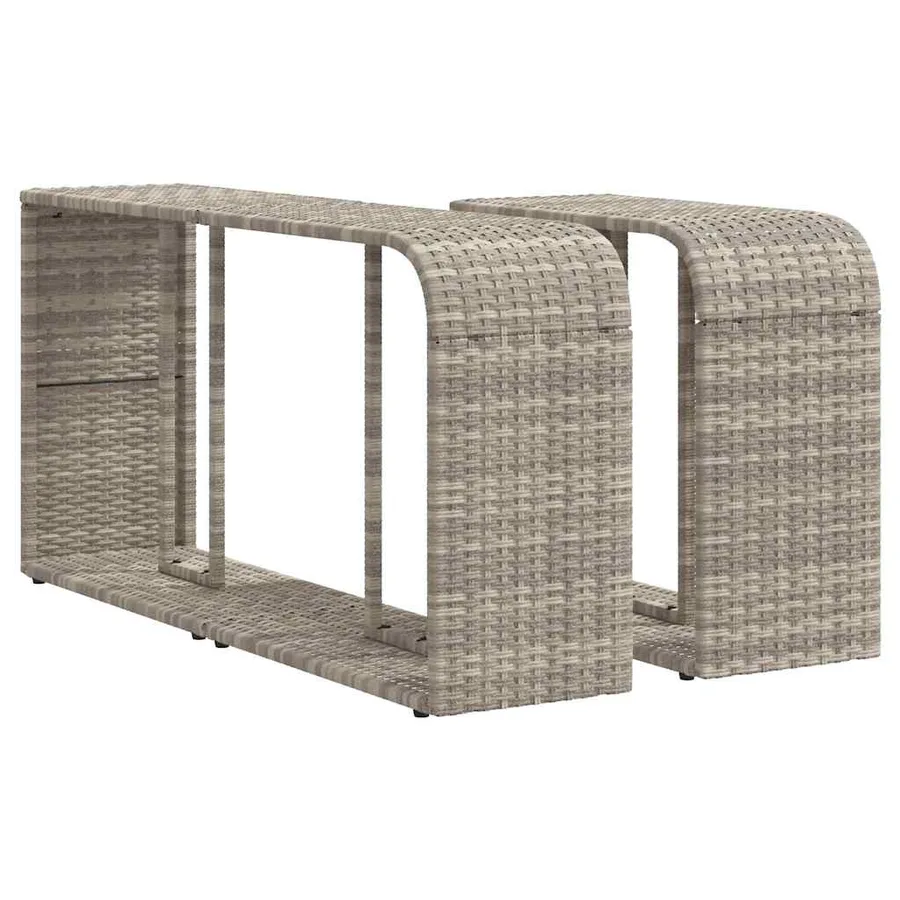 Ensemble de canapé de jardin 11 pcs avec coussins gris résine tressée - 8
