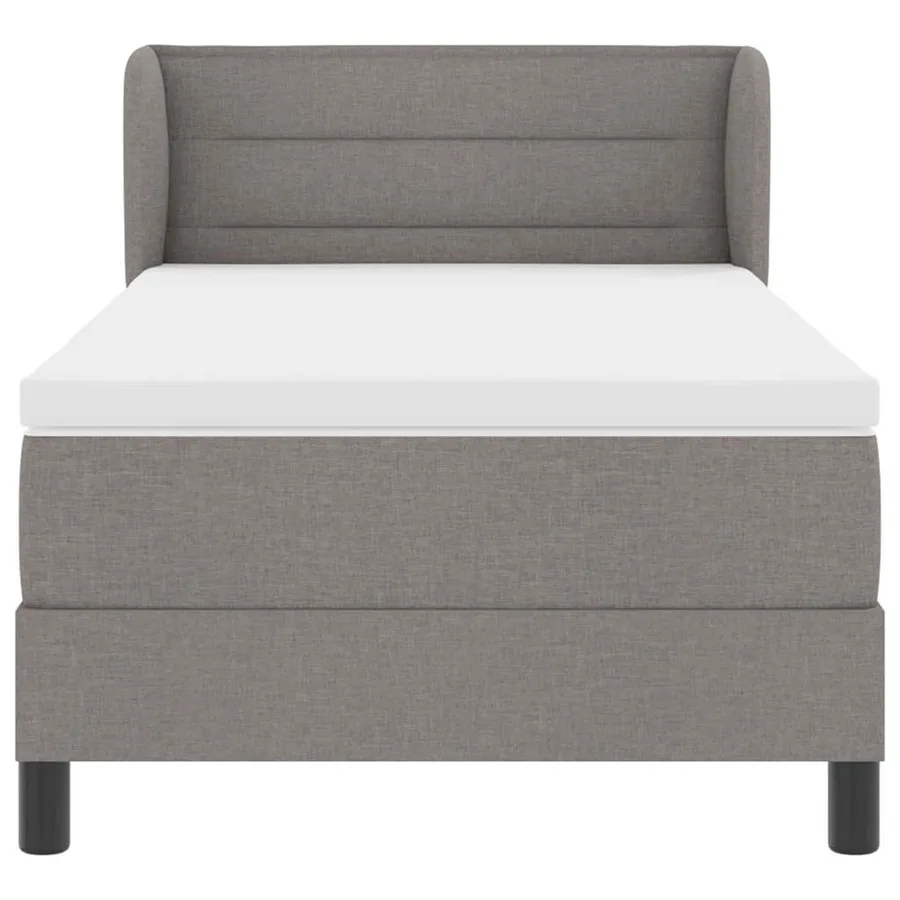 Lit à ressorts avec matelas Taupe 80 x 200 cm tissu - 7