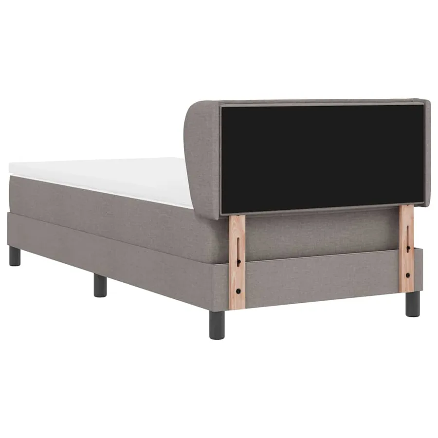 Lit à ressorts avec matelas Taupe 80 x 200 cm tissu - 9