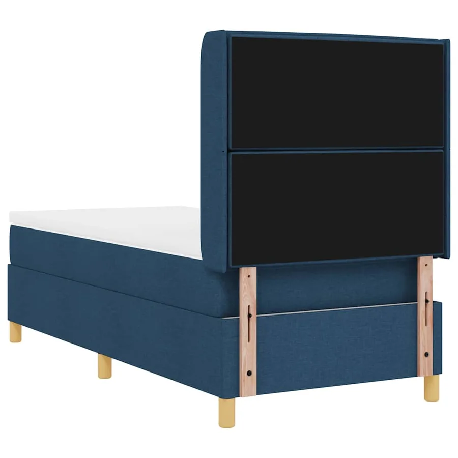 Lit à ressorts avec matelas Bleu 80 x 200 cm tissu - 7